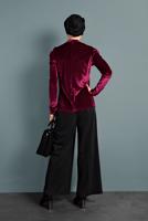 Hijab clothing CLARET RED ALVINA TIE-COLLAR CHIFFON BLOUSE 40404