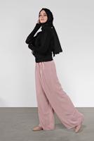 Tesettür giyim SİYAH YAKASI VE ÖNÜ FIRFIRLI TRİKO KAZAK 46341