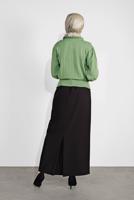 Tesettür giyim YEŞİL YAKASI VE ÖNÜ FIRFIRLI TRİKO KAZAK 46341