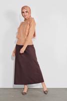 Tesettür giyim PUDRA YAKASI VE ÖNÜ FIRFIRLI TRİKO KAZAK 46341