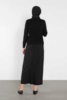 Tesettür giyim SİYAH TAŞ İŞLEMELİ SİM DETAYLI TRİKO KAZAK  3232 