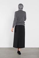 Tesettür giyim GRİ TAŞ İŞLEMELİ SİM DETAYLI TRİKO KAZAK  3232 