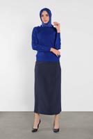 Tesettür giyim LACİVERT TAŞ İŞLEMELİ SİM DETAYLI TRİKO KAZAK  3232 