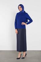 Tesettür giyim LACİVERT TAŞ İŞLEMELİ SİM DETAYLI TRİKO KAZAK  3232 