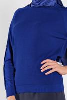 Tesettür giyim LACİVERT TAŞ İŞLEMELİ SİM DETAYLI TRİKO KAZAK  3232 