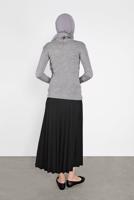 Tesettür giyim GRİ FIRFIRLI TRİKO BOĞAZLI KAZAK 4302 