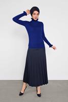 Tesettür giyim LACİVERT FIRFIRLI TRİKO BOĞAZLI KAZAK 4302 