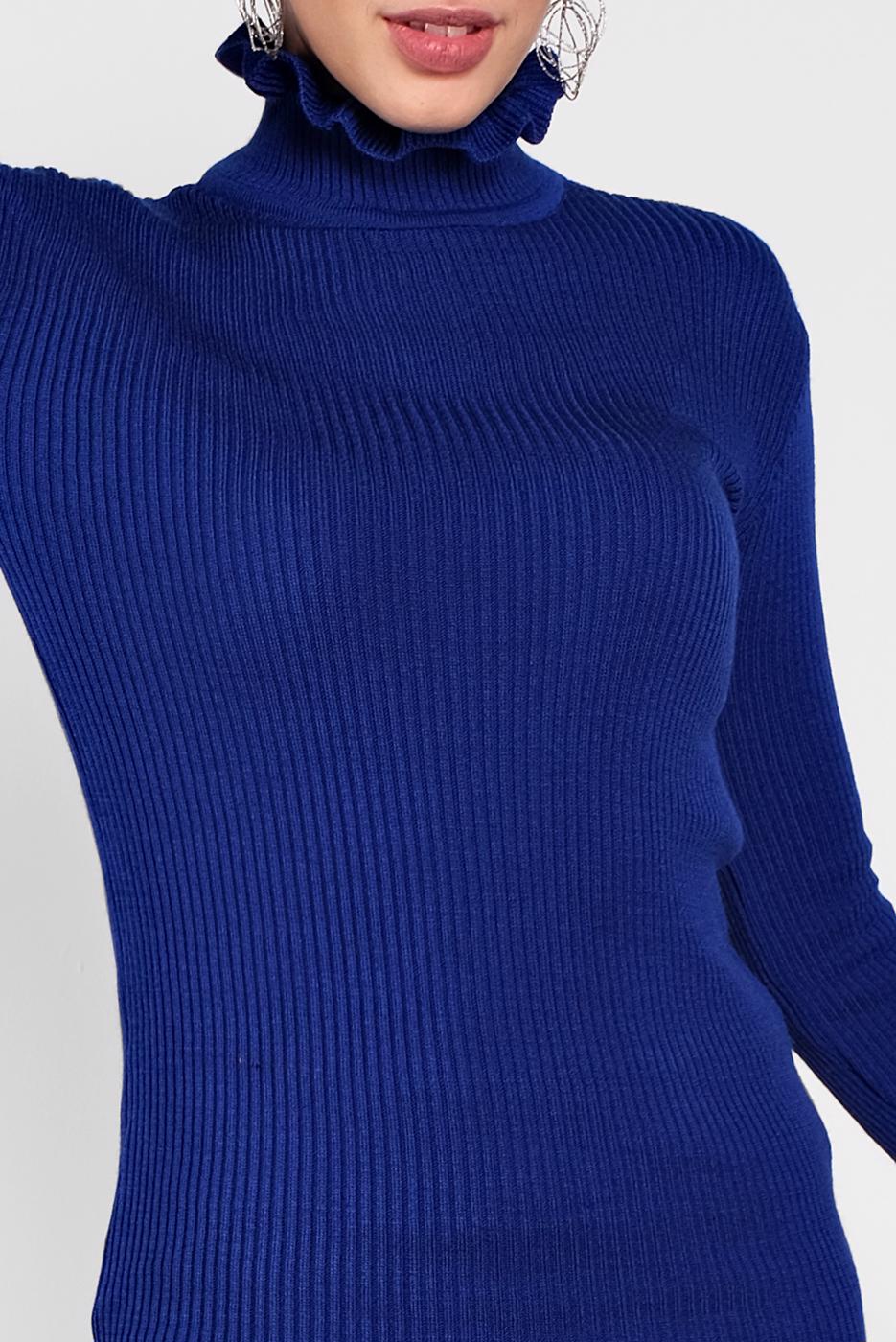 Tesettür giyim LACİVERT FIRFIRLI TRİKO BOĞAZLI KAZAK 4302 