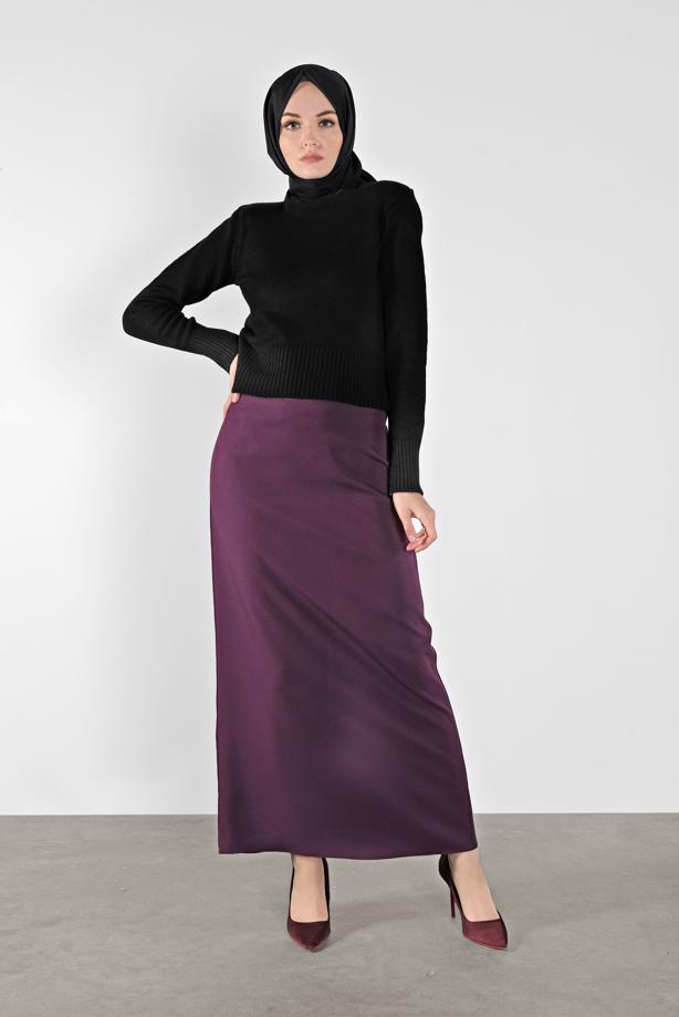 Hijab clothing BLACK CREW-NECK KNITWEAR 4526 - TRENDTESETTÜR