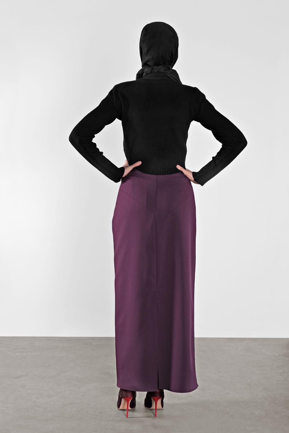 Vêtements hijab NOIR PULL EN TRICOT À COL ROND 4526