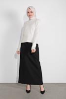 Tesettür giyim KREM BİSİKLET YAKA TRİKO KAZAK 4526 