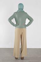 Tesettür giyim YEŞİL BİSİKLET YAKA TRİKO KAZAK 4526 