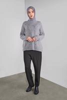 Tesettür giyim GRİ TAŞLI TRİKO KAZAK 5605 