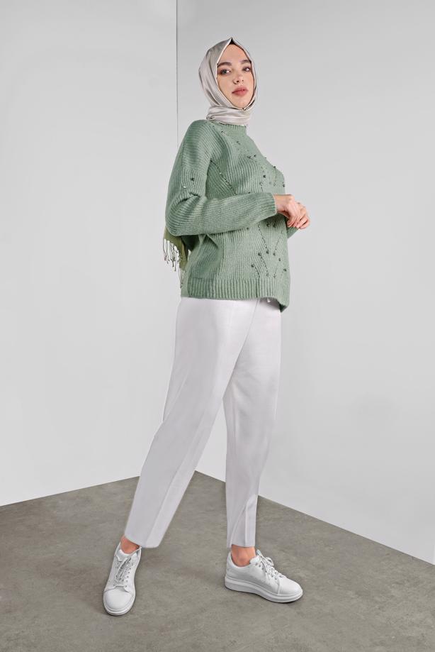 Vêtements hijab  RHINESTONED KNIT SWEATER 5605  - TRENDTESETTÜR