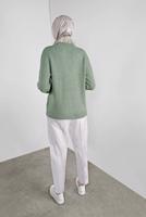 Hijab clothing GREEN RHINESTONED KNIT SWEATER 5605 