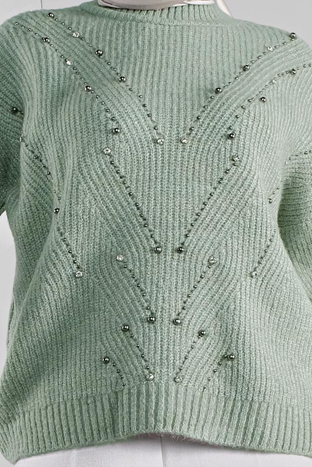 Vêtements hijab  RHINESTONED KNIT SWEATER 5605  - TRENDTESETTÜR