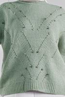 Hijab clothing GREEN RHINESTONED KNIT SWEATER 5605 