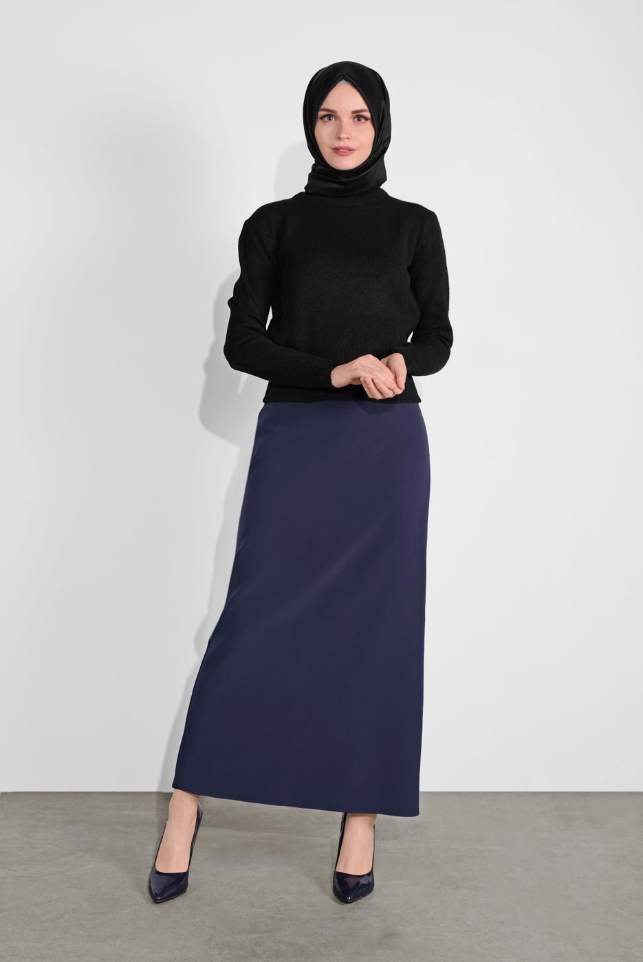 Vêtements hijab NOIR PULL EN TRICOT À COL ROND 6106