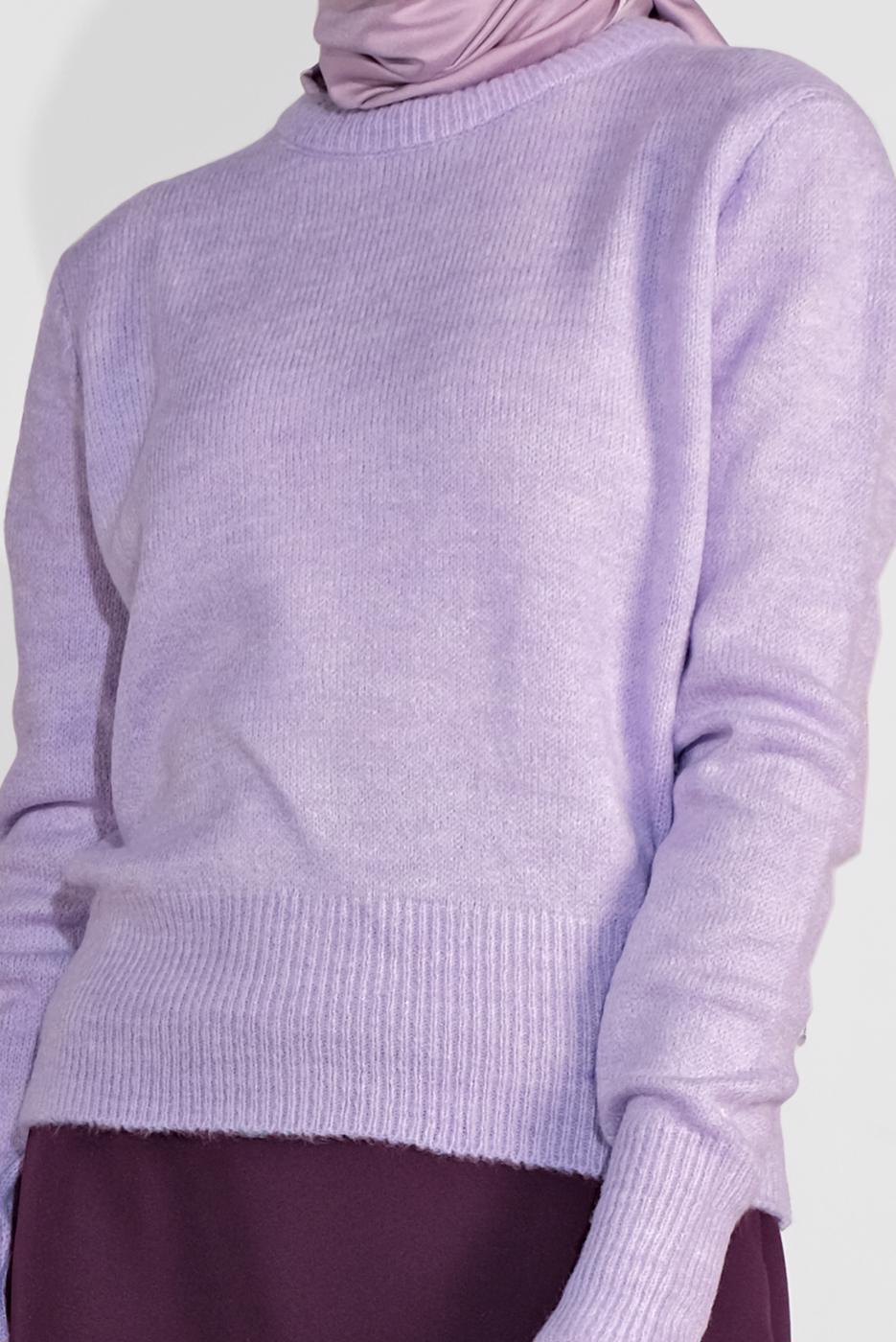 Tesettür giyim MOR BİSİKLET YAKA TRİKO KAZAK 6106 