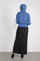 Tesettür giyim LACİVERT BİSİKLET YAKA TRİKO KAZAK 6106 