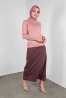 Tesettür giyim PUDRA TAŞ VE SİM DETAYLI TRİKO KAZAK 8132 