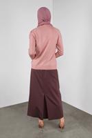 Tesettür giyim PUDRA TAŞ VE SİM DETAYLI TRİKO KAZAK 8132 