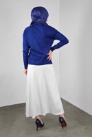 Tesettür giyim LACİVERT TAŞ VE SİM DETAYLI TRİKO KAZAK 8132 