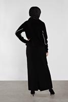 Tesettür giyim SİYAH ÇİZGİLİ KAZAK 8426