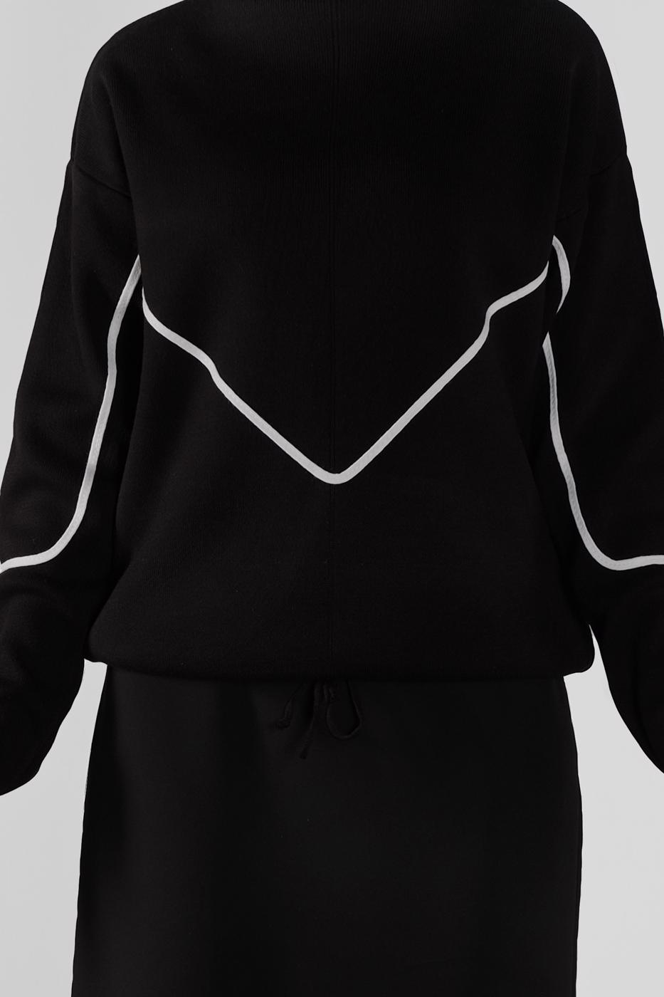 Tesettür giyim SİYAH ÇİZGİLİ KAZAK 8426