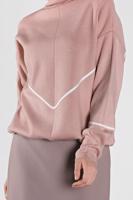 Tesettür giyim PUDRA ÇİZGİLİ KAZAK 8426