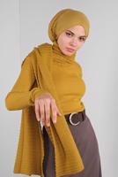 Hijab clothing ORANGE RIBBED KNIT SWEATER 9002