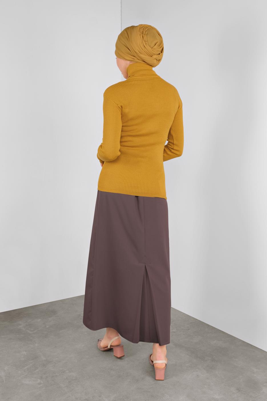 Hijab clothing ORANGE RIBBED KNIT SWEATER 9002