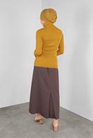 Hijab clothing ORANGE RIBBED KNIT SWEATER 9002