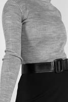 Tesettür giyim GRİ FİTİLLİ TRİKO KAZAK 9002