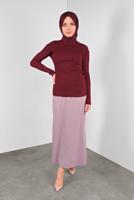 Hijab clothing CLARET RED RIBBED KNIT SWEATER 9002