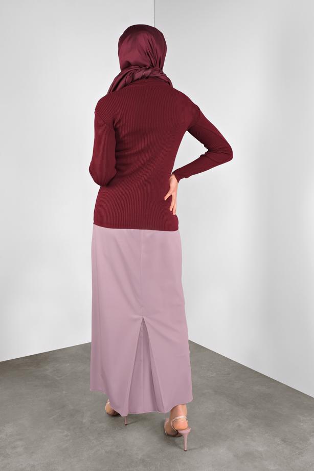 Vêtements hijab ROUGE BORDEAUX PULL EN TRICOT À CÔTELÉ 9002  - TRENDTESETTÜR