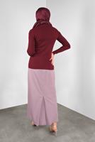 Hijab clothing CLARET RED RIBBED KNIT SWEATER 9002