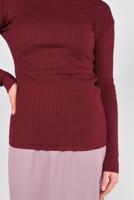 Hijab clothing CLARET RED RIBBED KNIT SWEATER 9002