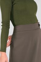 Tesettür giyim HAKİ FİTİLLİ TRİKO KAZAK 9002