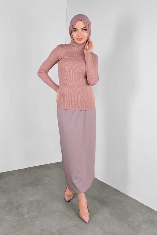 Vêtements hijab POUDRE PULL EN TRICOT À CÔTELÉ 9002  - TRENDTESETTÜR