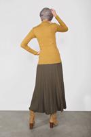 Tesettür giyim TURUNCU BOĞAZLI FİTİLLİ TRİKO KAZAK 9202 