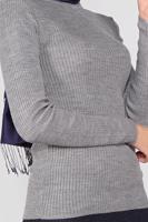 Tesettür giyim GRİ BOĞAZLI FİTİLLİ TRİKO KAZAK 9202 