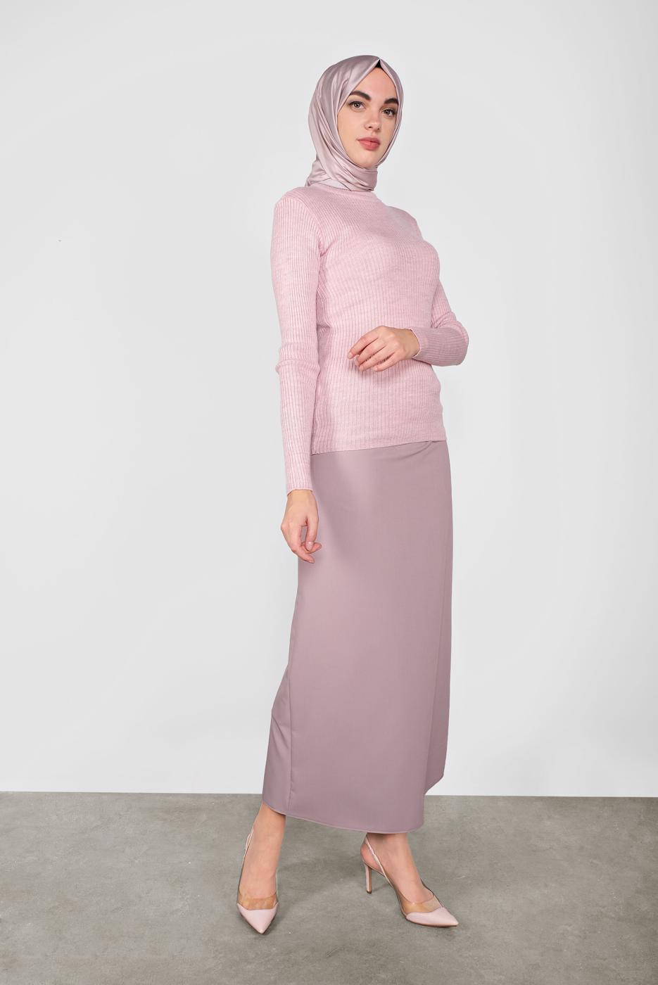 Vêtements hijab POUDRE PULL EN TRICOT À CÔTELÉ 9202