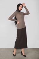 Hijab clothing MINK TURTLENECK RIBBED KNIT SWEATER 9202