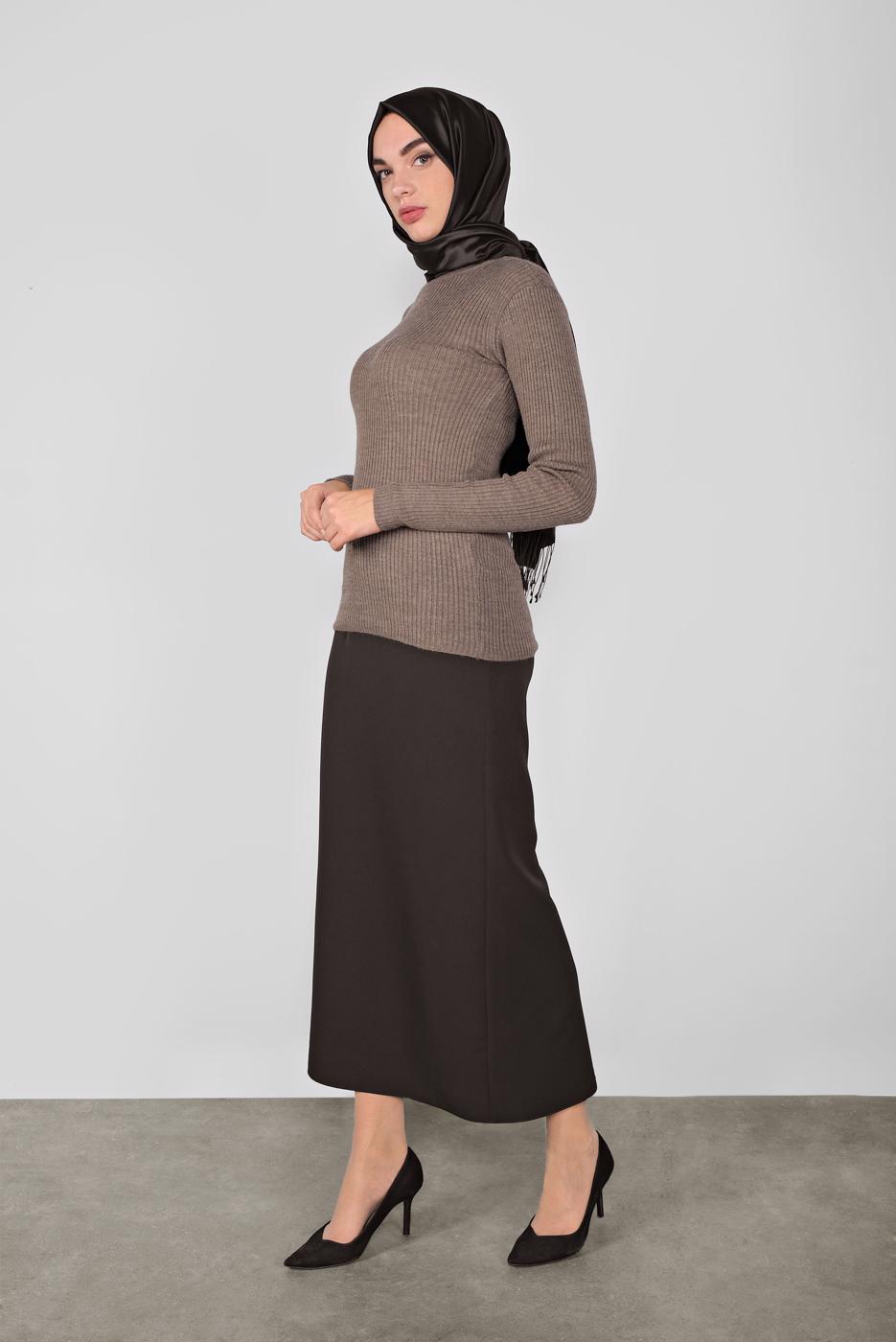 Hijab clothing MINK TURTLENECK RIBBED KNIT SWEATER 9202