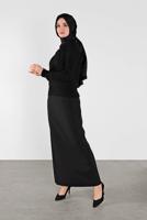 Tesettür giyim SİYAH FİTİLLİ KAZAK 9426 