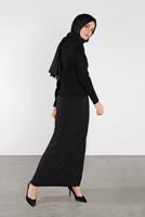 Tesettür giyim SİYAH FİTİLLİ KAZAK 9426 