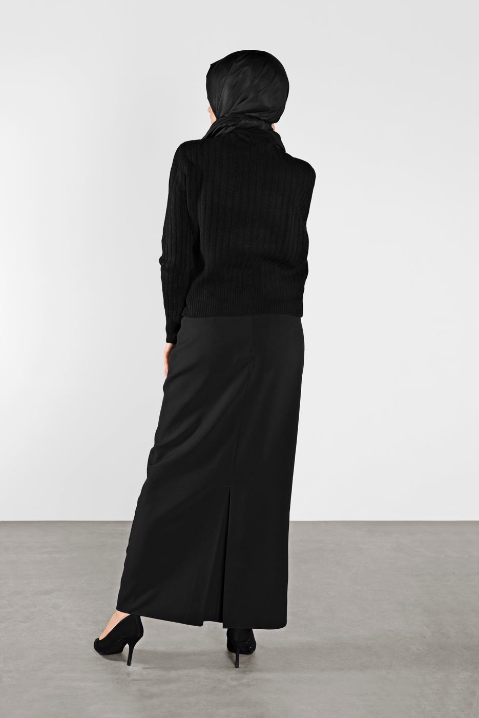 Tesettür giyim SİYAH FİTİLLİ KAZAK 9426 