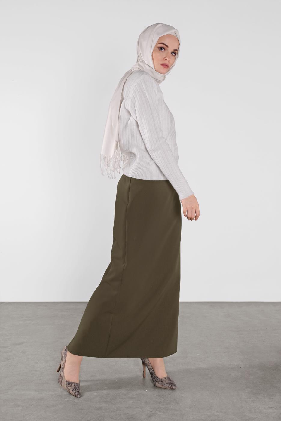 Tesettür giyim KREM FİTİLLİ KAZAK 9426 