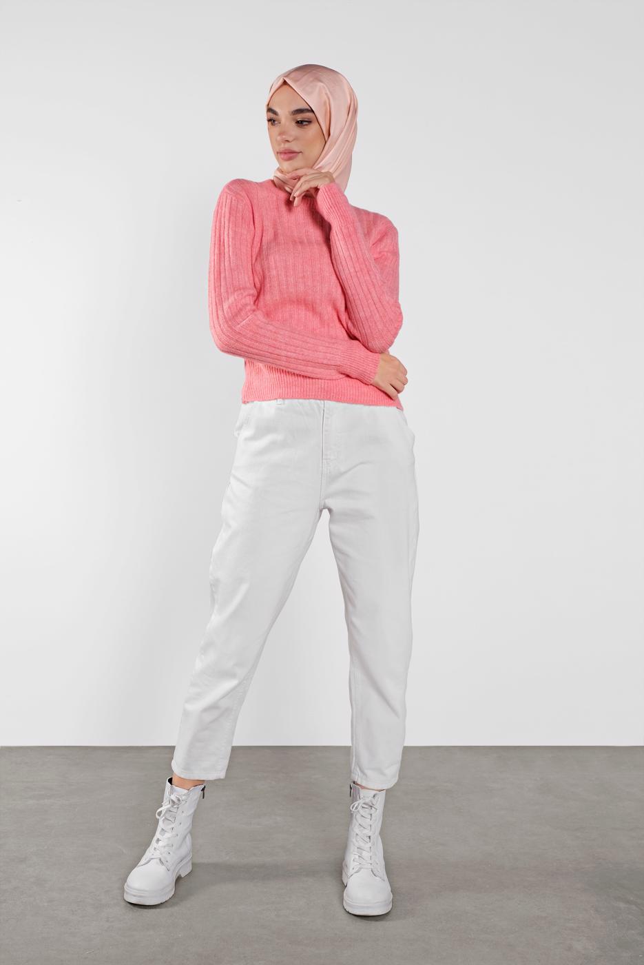 Vêtements hijab CORAIL PULL EN TRICOT À CÔTELÉ 9426 